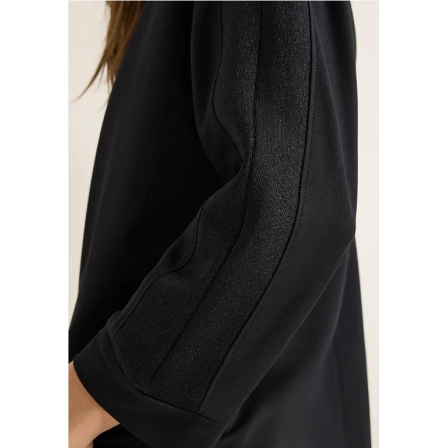 CECIL Batwing shirt met tape Zwart