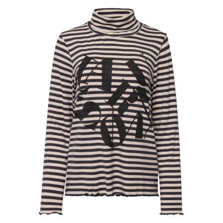 LAURASØN LAURASØN Shirt beige / grafiet / zwart