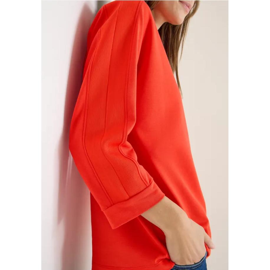 CECIL Batwing shirt met tape Oranje