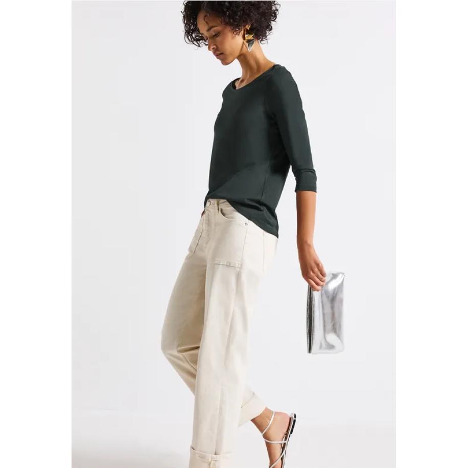 Street One Shirt met boothals Groen