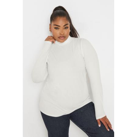 Yours Top Met Lange Mouwen En Col In Wit Size 66-68