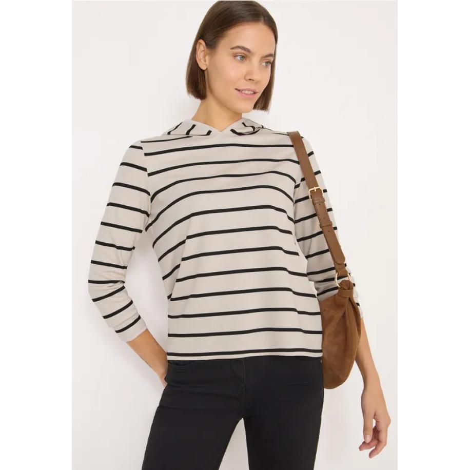 CECIL Gestreepte hoodie Grijs