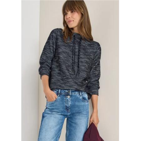 CECIL Shirt met structuur en trechtervormige hals