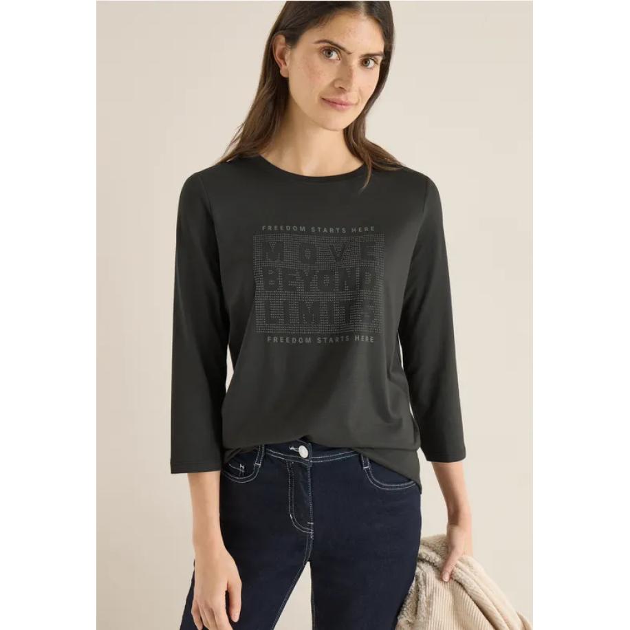 CECIL Shirt met edelstenen - Groen