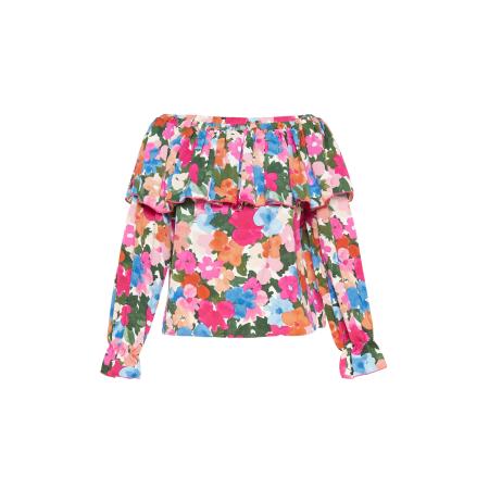 FELIPA FELIPA Blouse Fashion Look donkergroen / oranje / pink / wit