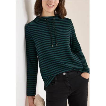 CECIL Gestreept funnelneck shirt