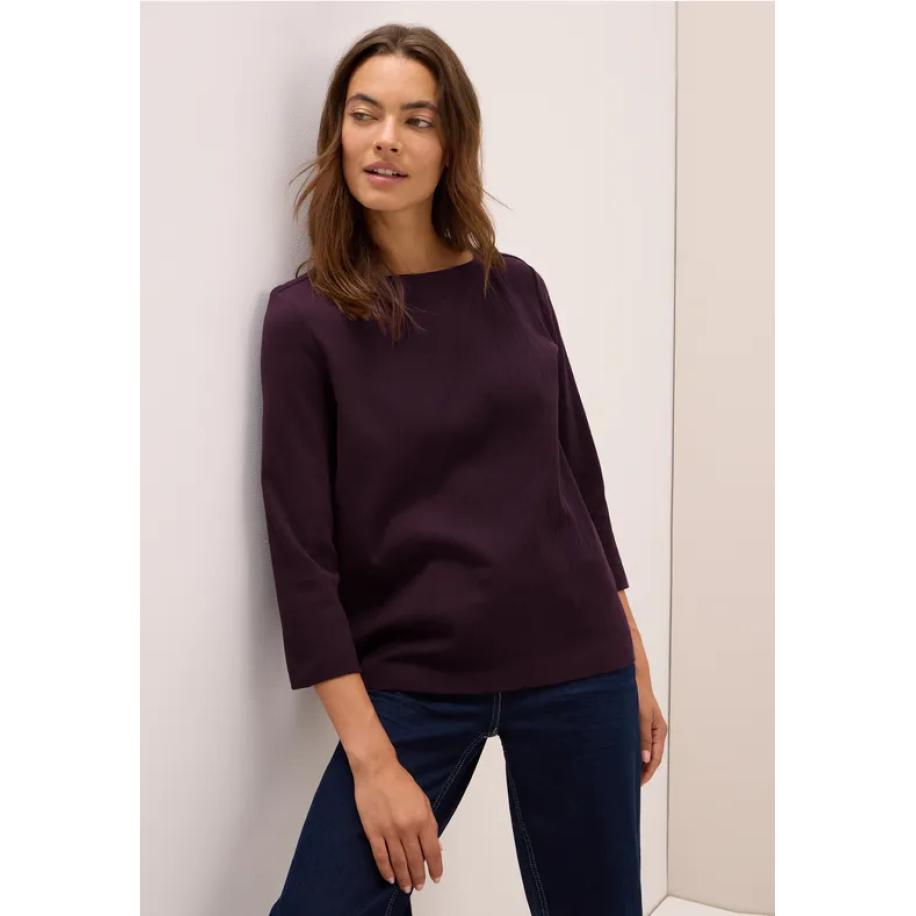 CECIL Basic geribd shirt Rood