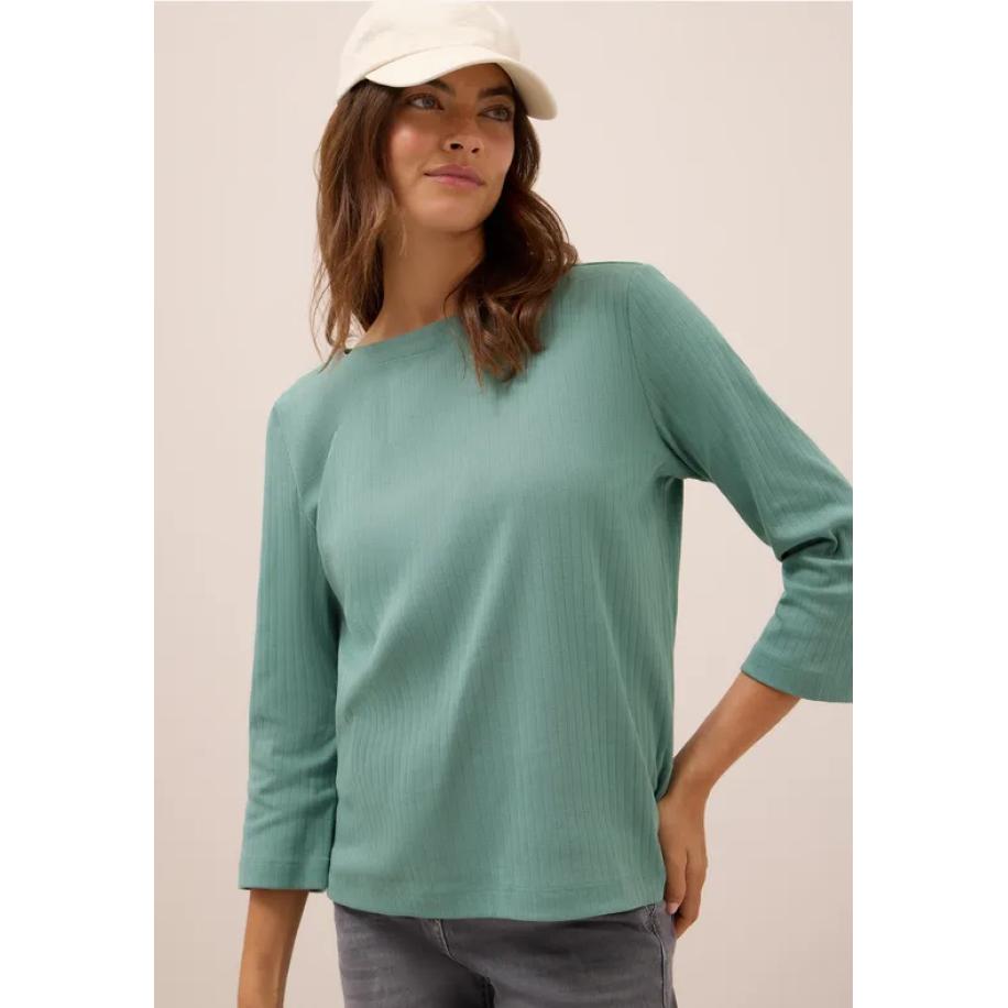 CECIL Basic geribd shirt Groen