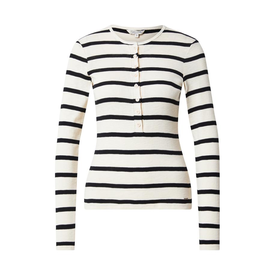 Herrlicher Herrlicher Shirt Cecilia zwart / offwhite -