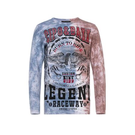 Cipo & Baxx CIPO & BAXX Shirt blauw / bruin / rood / zwart