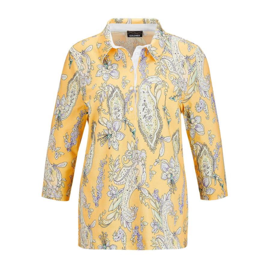 Goldner Goldner Shirt lichtgeel / lichtgroen / lavendel -