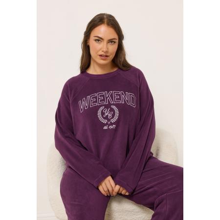 Yours Bordeauxrode Weekend Fleecetop Size 66-68