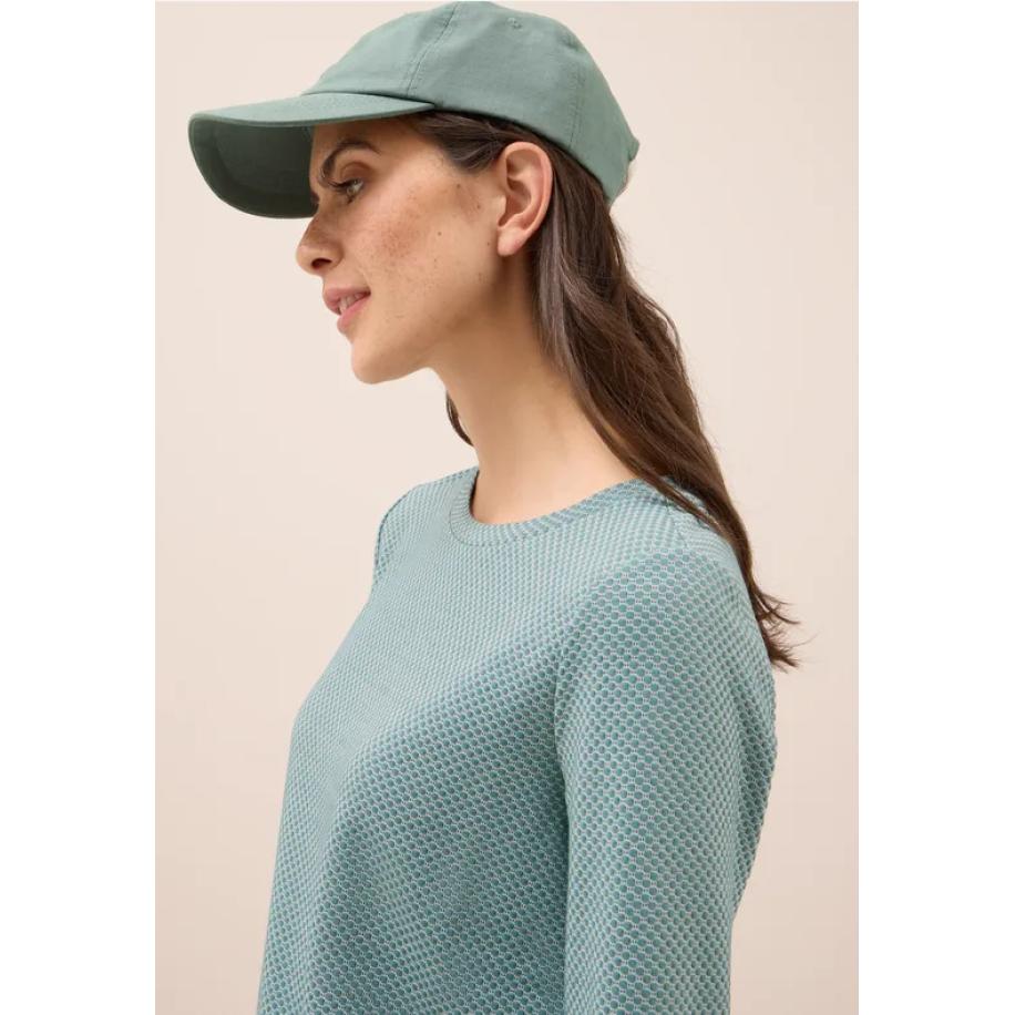 CECIL Shirt met structuur in twee kleuren Groen