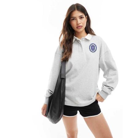 Cotton On Polo top met lange mouwen in grijs