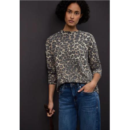 Street One Cozy shirt met leoprint -