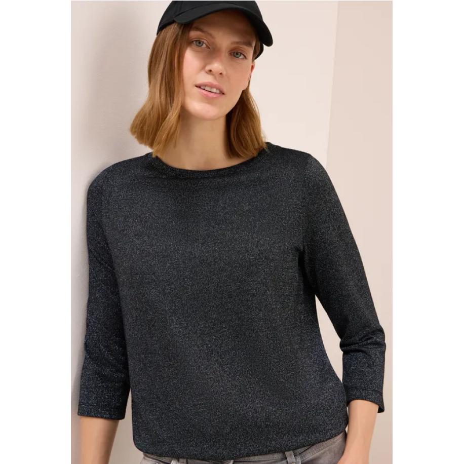 CECIL Shirt met glitterdetails Zwart