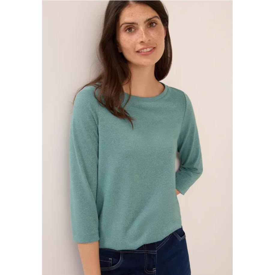 CECIL Shirt met glitterdetails Groen