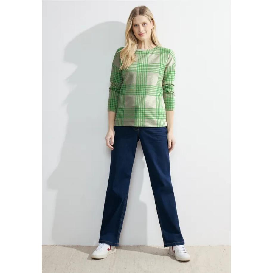CECIL Ruiten jacquard shirt Groen