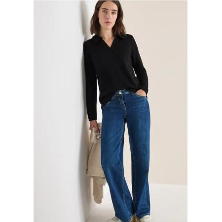 CECIL Poloshirt met gebreide look