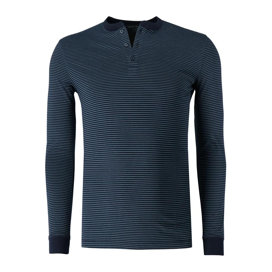 Marvelis Casual Longsleeve marine, Horizontale strepen Blauw