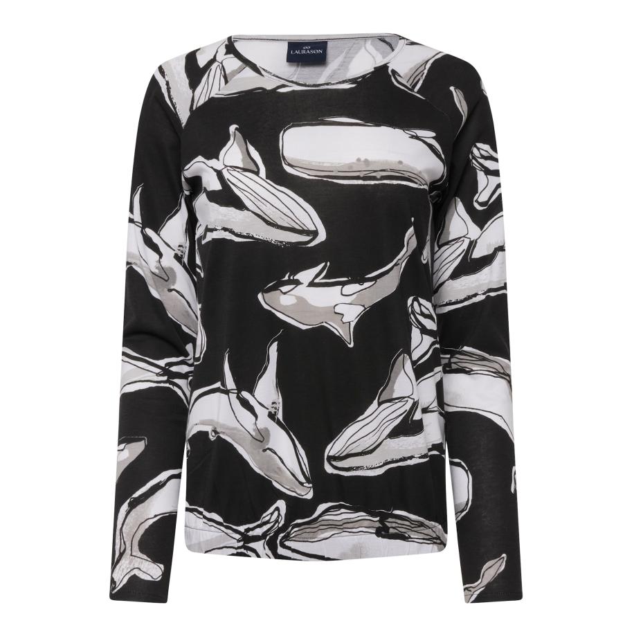 LAURASØN LAURASØN Shirt grijs / zwart / wit -