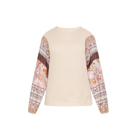 FELIPA FELIPA Shirt Fashion Look beige / donkerbruin / geel / wit