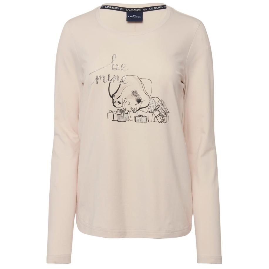 LAURASØN LAURASØN Shirt beige / zwart -