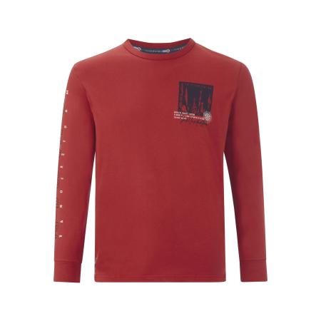 Jan Vanderstorm Longsleeve rood, Bedrukt