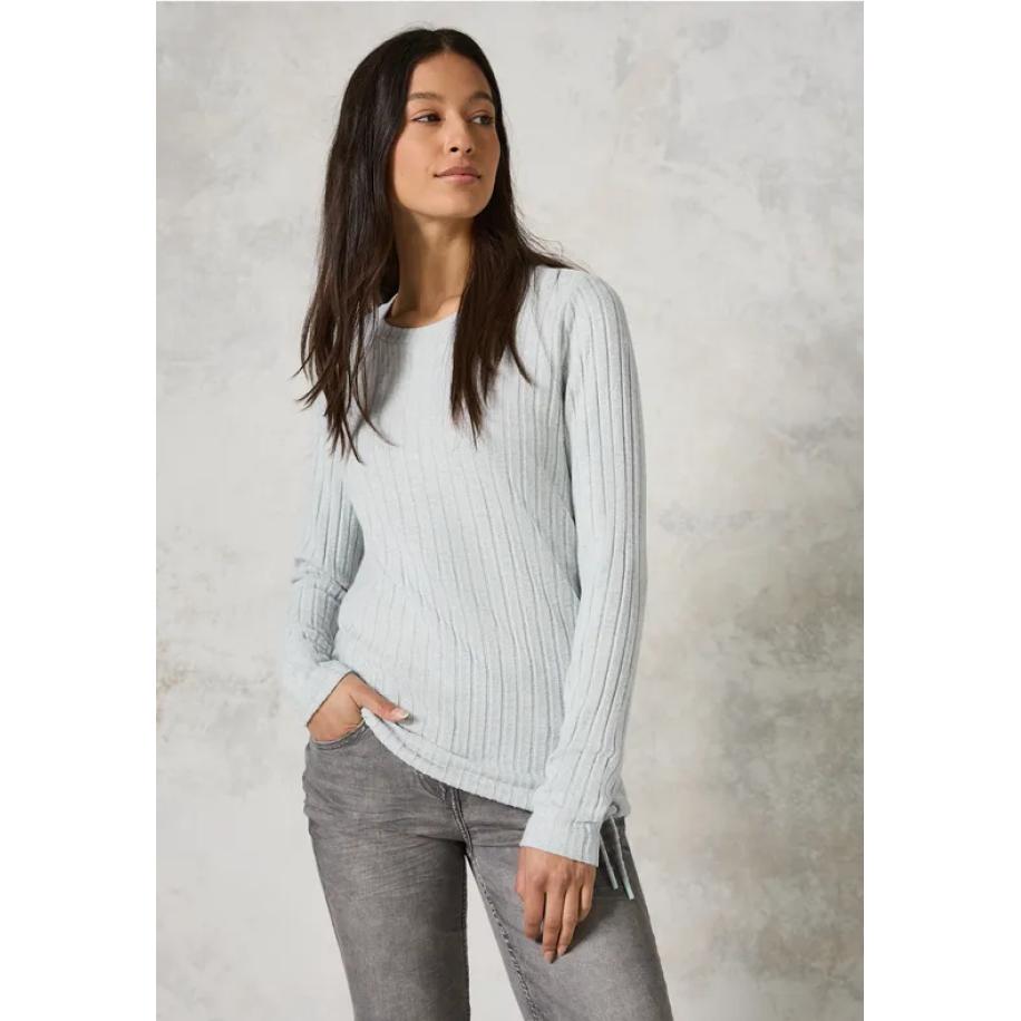 CECIL Shirt met geribbelde structuur Groen