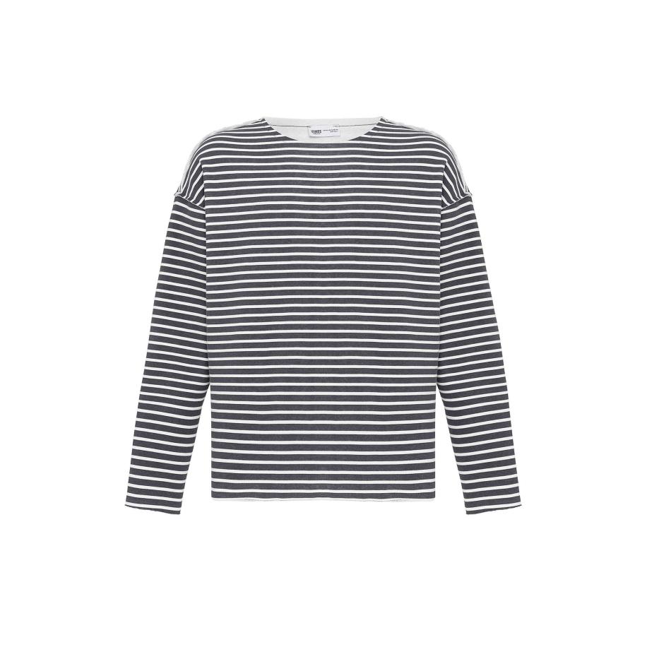 VAMOS CLO VAMOS CLO Shirt antraciet / wit -