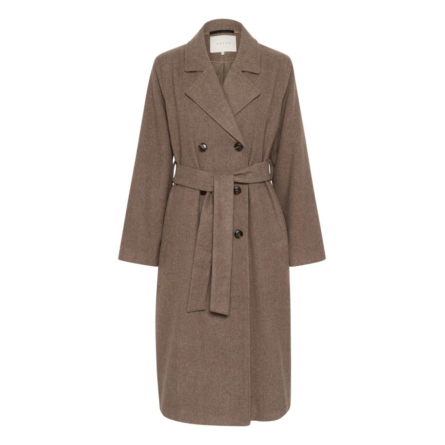 Kaffe Kaffe Tussenmantel Kanny bruin gemêleerd -