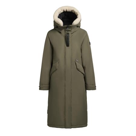 Khujo khujo Wintermantel Agneta-YM lichtbeige / olijfgroen