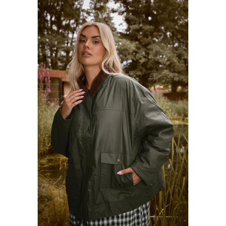 Yours Curve Groene Gewaxte Parka Jas Size 66-68