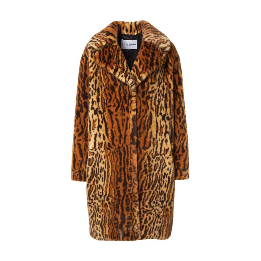 STAND STUDIO Wintermantel cognac / cappuccino / zwart Bruin