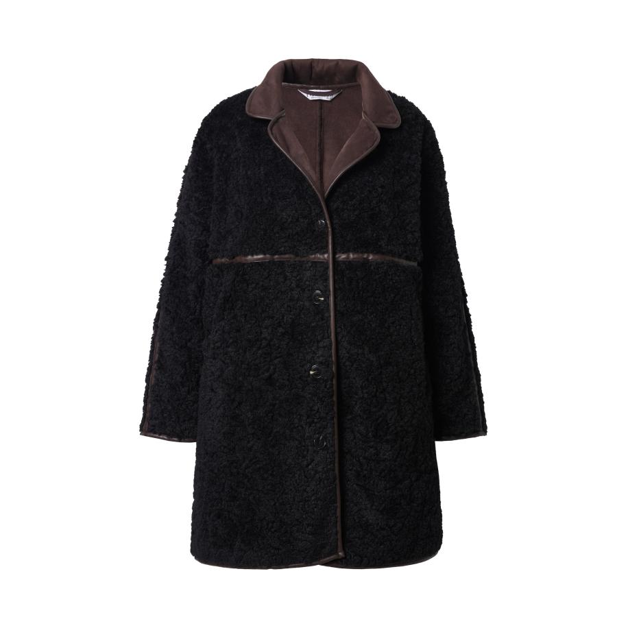Studio Untold Studio Untold Wintermantel chocoladebruin / zwart -