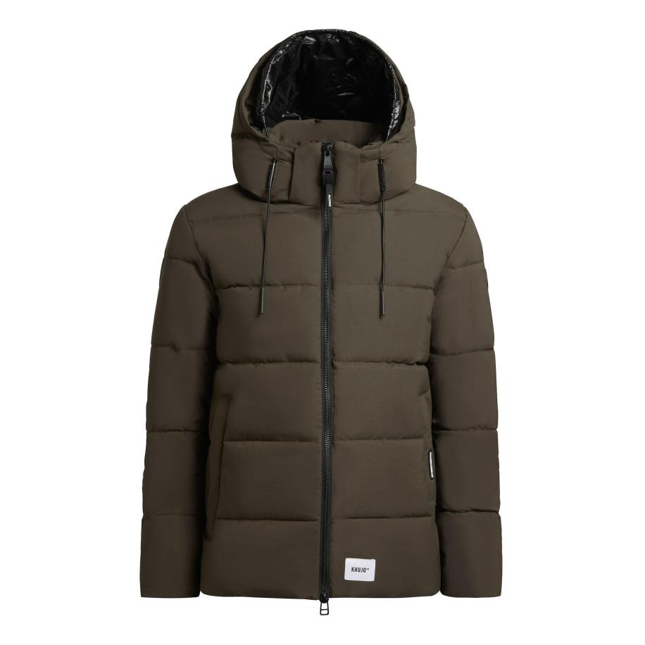 Khujo khujo Winterjas Loga2-YM groen / zwart / wit -