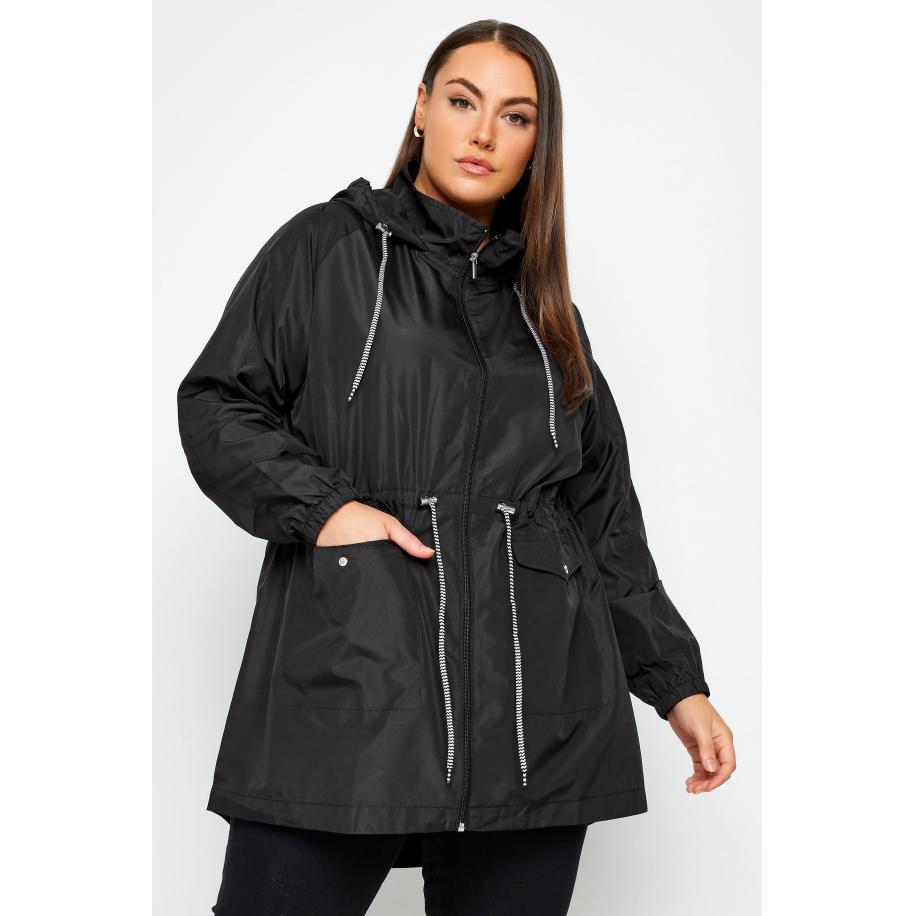 Yours Lichtgewicht Parka Met Capuchon In Zwart Size 62-64 Zwart