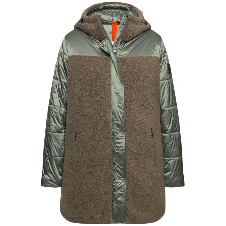 Ulla Popken Ulla Popken Tussenmantel kaki / groen gemêleerd