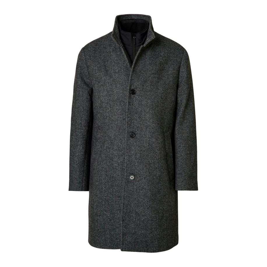 Selected SELECTED Tussenjas SLHRainar zwart / wit -