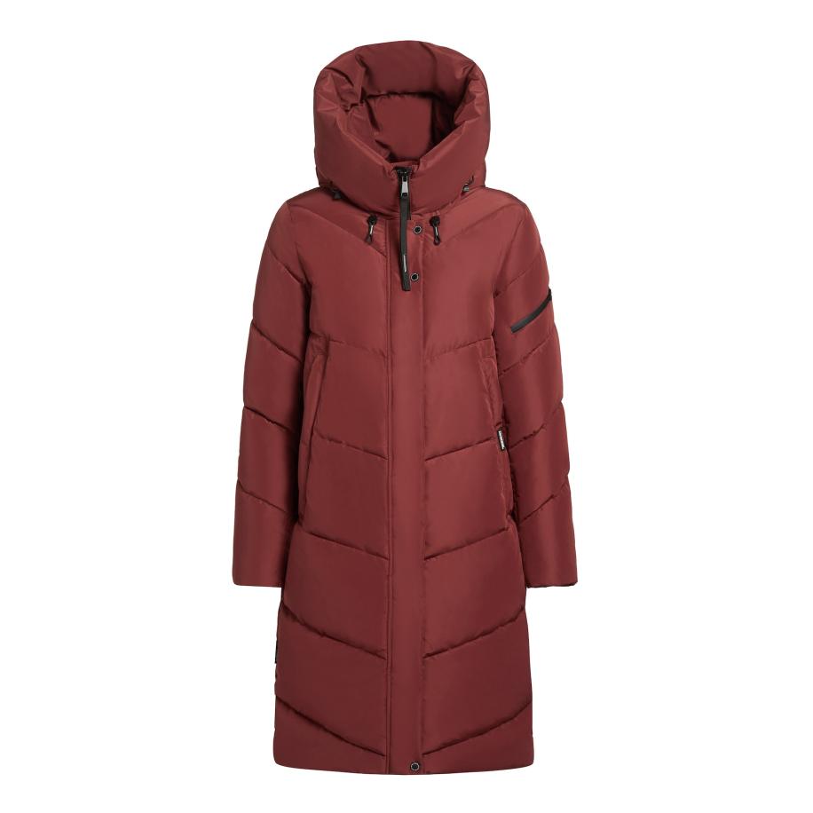 Khujo khujo Wintermantel Jange donkerrood -