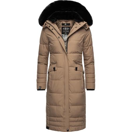 NAVAHOO NAVAHOO Wintermantel Fahmiyaa lichtbruin / zwart