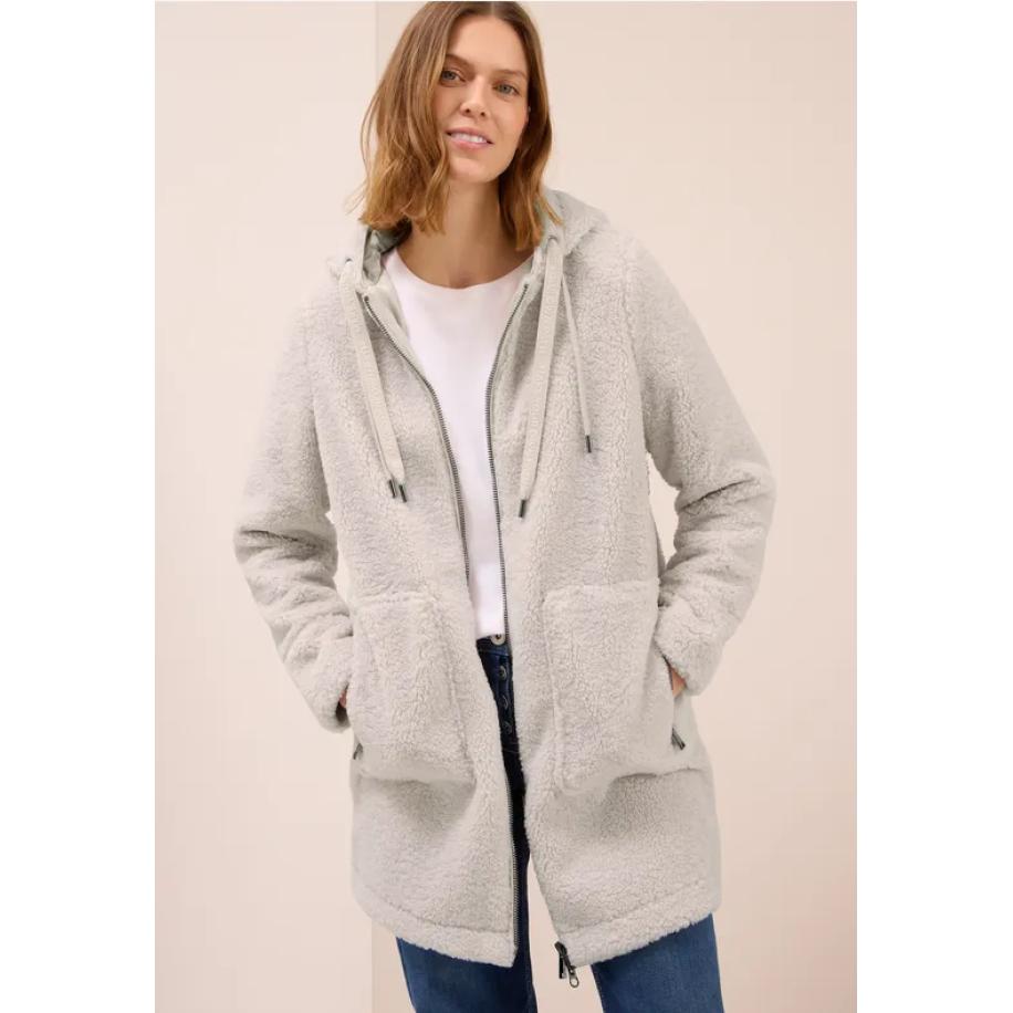 CECIL Teddyjas met capuchon Wit