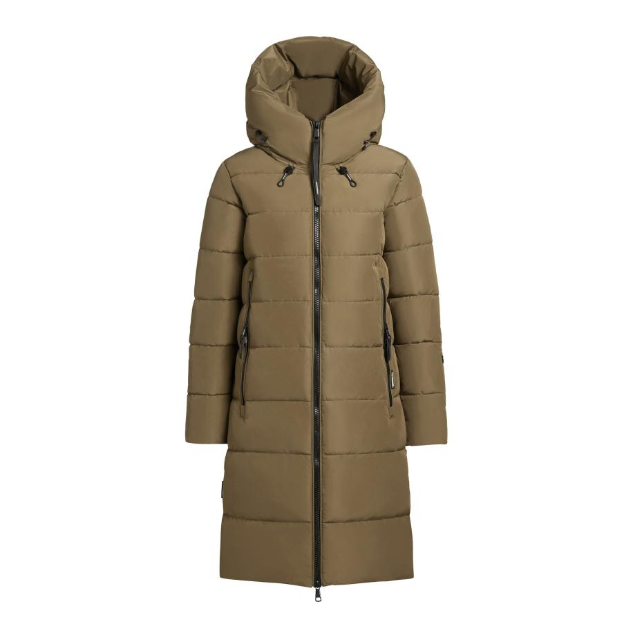 Khujo khujo Wintermantel Jilias5 olijfgroen / zwart -