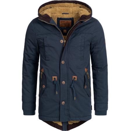 INDICODE JEANS INDICODE JEANS Winterparka Barge donkerblauw / roestbruin / honing