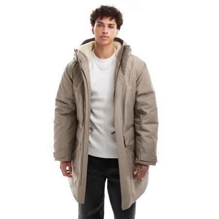 Calvin Klein Jeans - Lange parka in beige-Neutraal