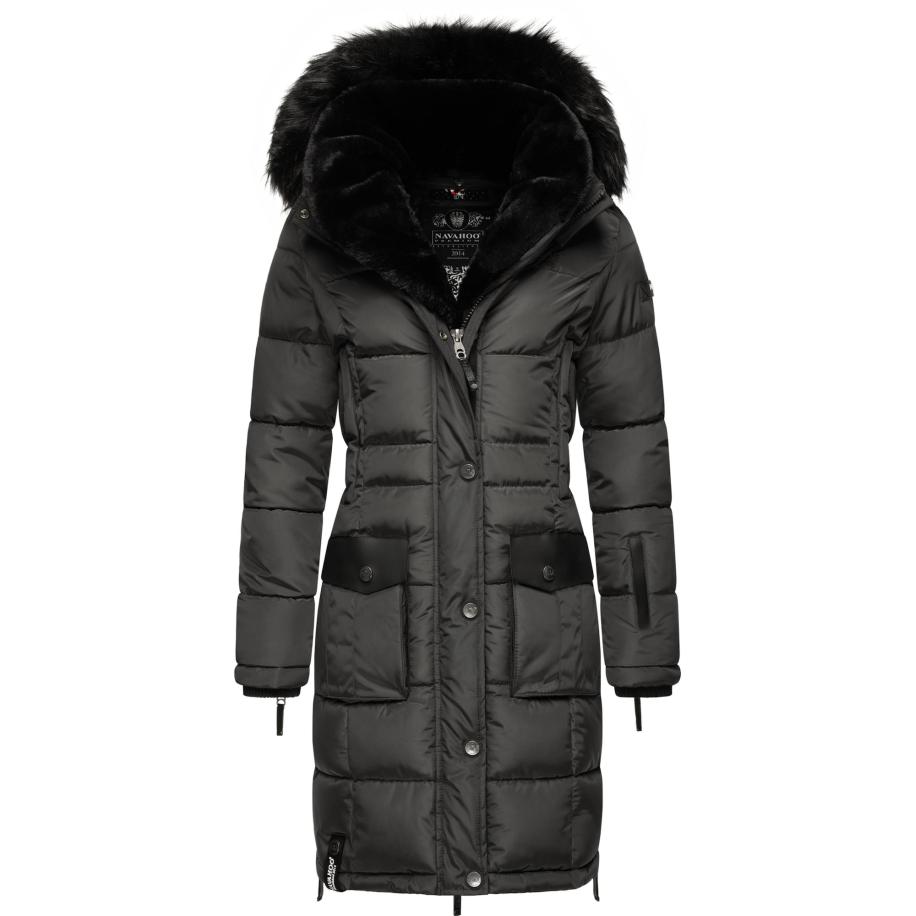 NAVAHOO NAVAHOO Wintermantel Sinja antraciet / zwart -