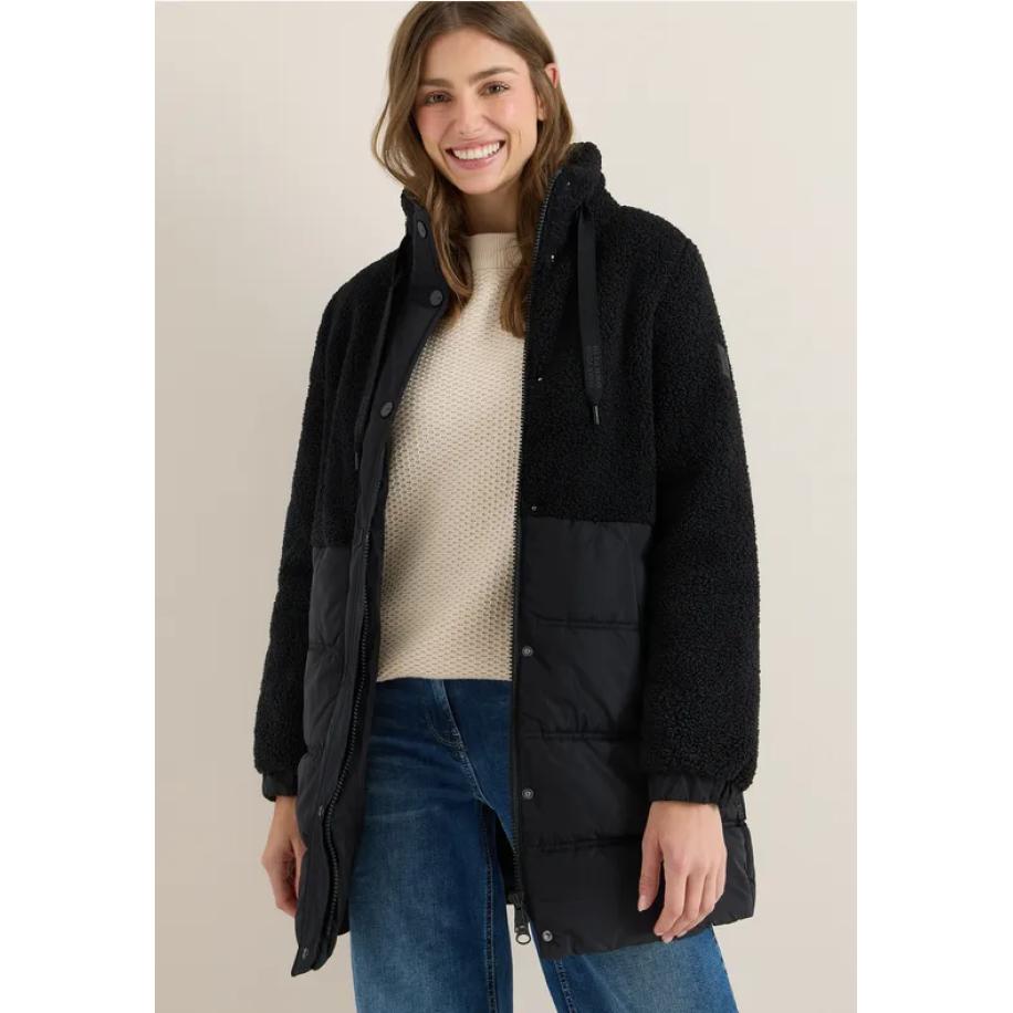 CECIL Teddyjas met structuurmix Zwart