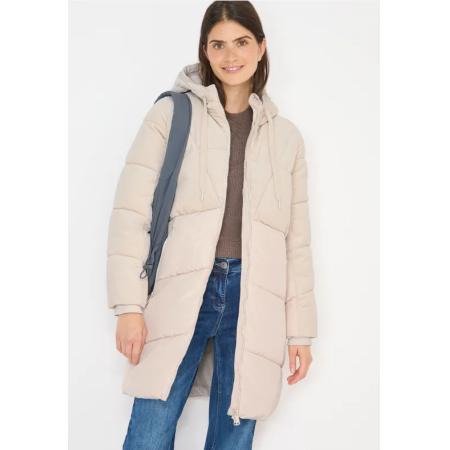 CECIL Pufferjas met ribfluwelen mix