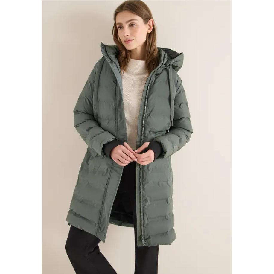 CECIL Jas met naadloos quiltwerk Groen