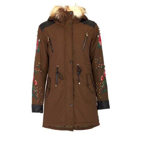 Cipo & Baxx CIPO & BAXX Tussenparka olijfgroen / donkergroen / pink / rood